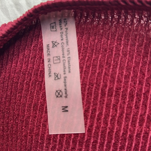 High Waisted Solid Wine Red Bikini Size Medium - Picture 10 of 10